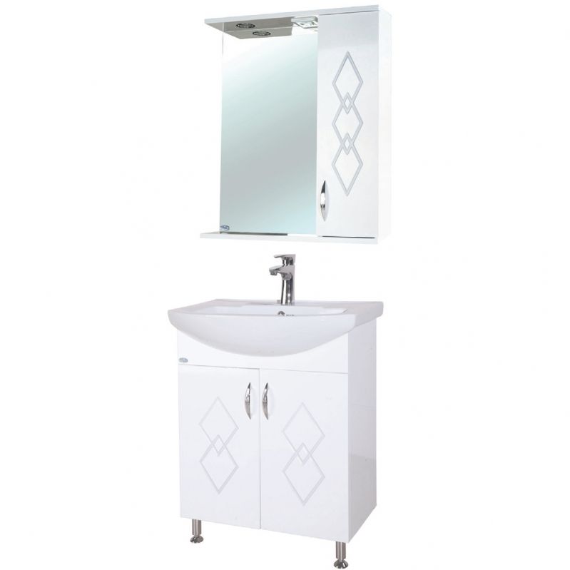 Зеркало со шкафом Bellezza Элеганс 55 R 4618608521016 с подсветкой Белое