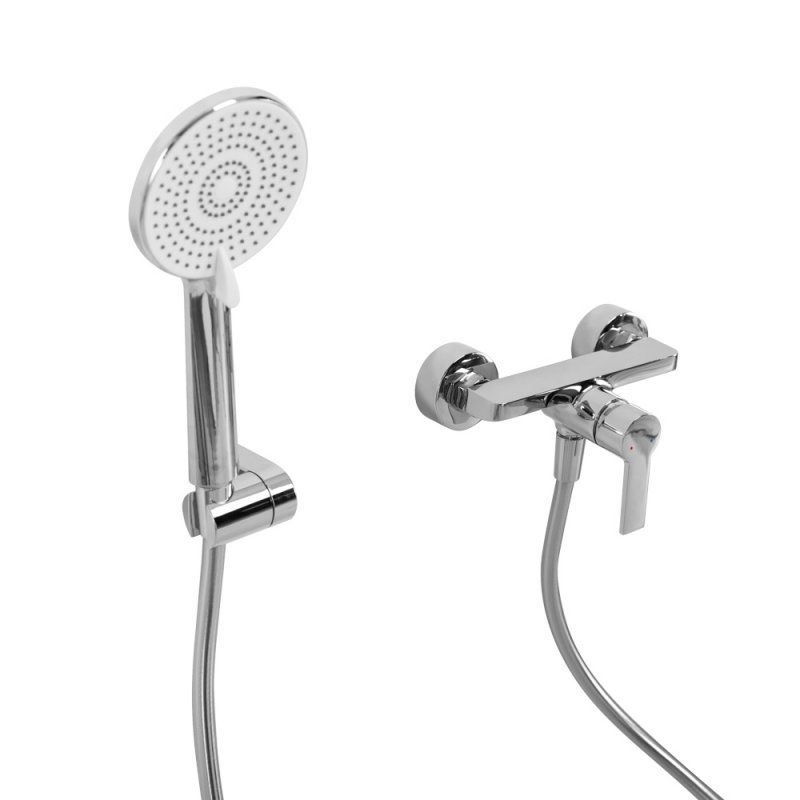 AURORA Смеситель для душа в комплекте с ручным душем, шлангом и держателем, хром AURORA-ESDM-CRM, артикул AURORA-ESDM-CRM