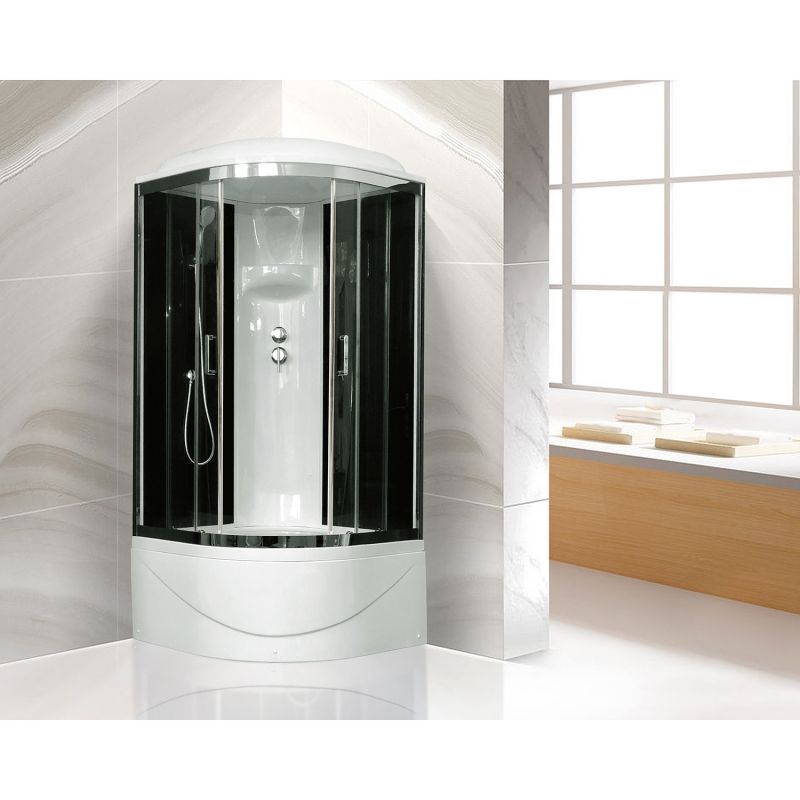 Душевая кабина Royal Bath ВК 100x100 RB100BK6-BT-CH стекло прозрачное задняя стенка Черная Душевая кабина Royal Bath ВК 100x100 RB100BK6-BT-CH стекло прозрачное задняя стенка Черная