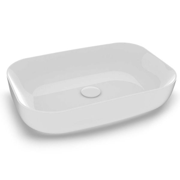 Olympia Metamorfosi, накладная прямоугольная раковина 60x42xh14 см, цс донным клапаном, вет белый глянцевый