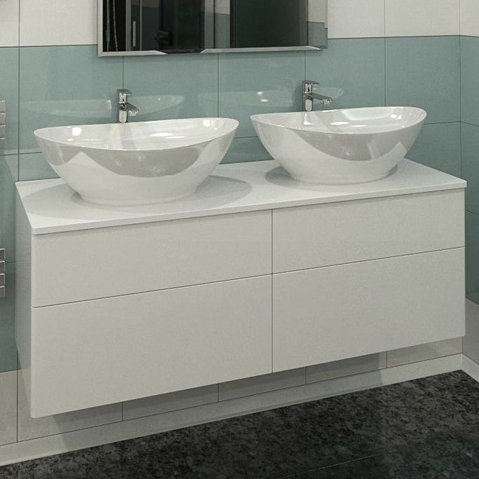 Тумба с раковиной Orange Otto 130 Ot-130TuSTONE+G56 Белая