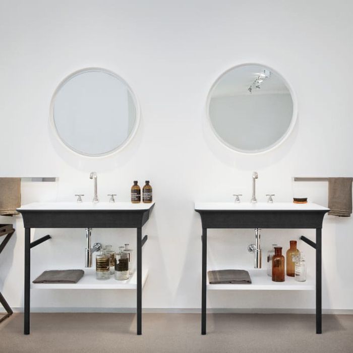 Agape Novecento XL Консоль под раковину с полкой 85.2x49.7x72.7 см, цвет: матовый темный серый Agape Novecento XL Консоль под раковину с полкой 85.2x49.7x72.7 см, цвет: матовый темный серый