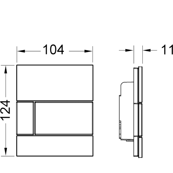TECEsquare Urinal, зеленый, клавиша белая TECEsquare Urinal, зеленый, клавиша белая