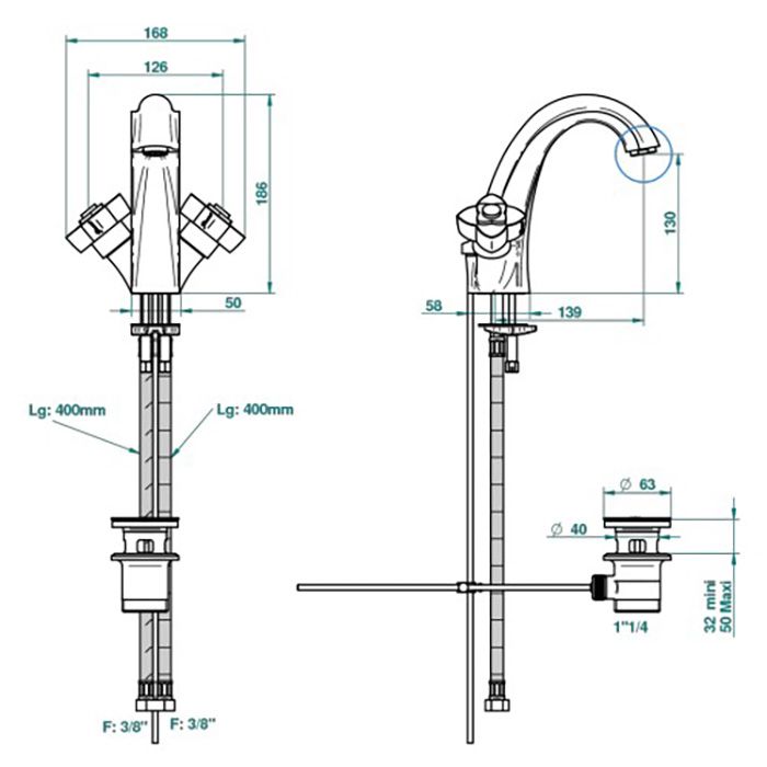 THG PETALE DE CRISTAL ROUGE Смеситель для раковины на 1 отверстие, с донным клапаном, цвет полированное золото