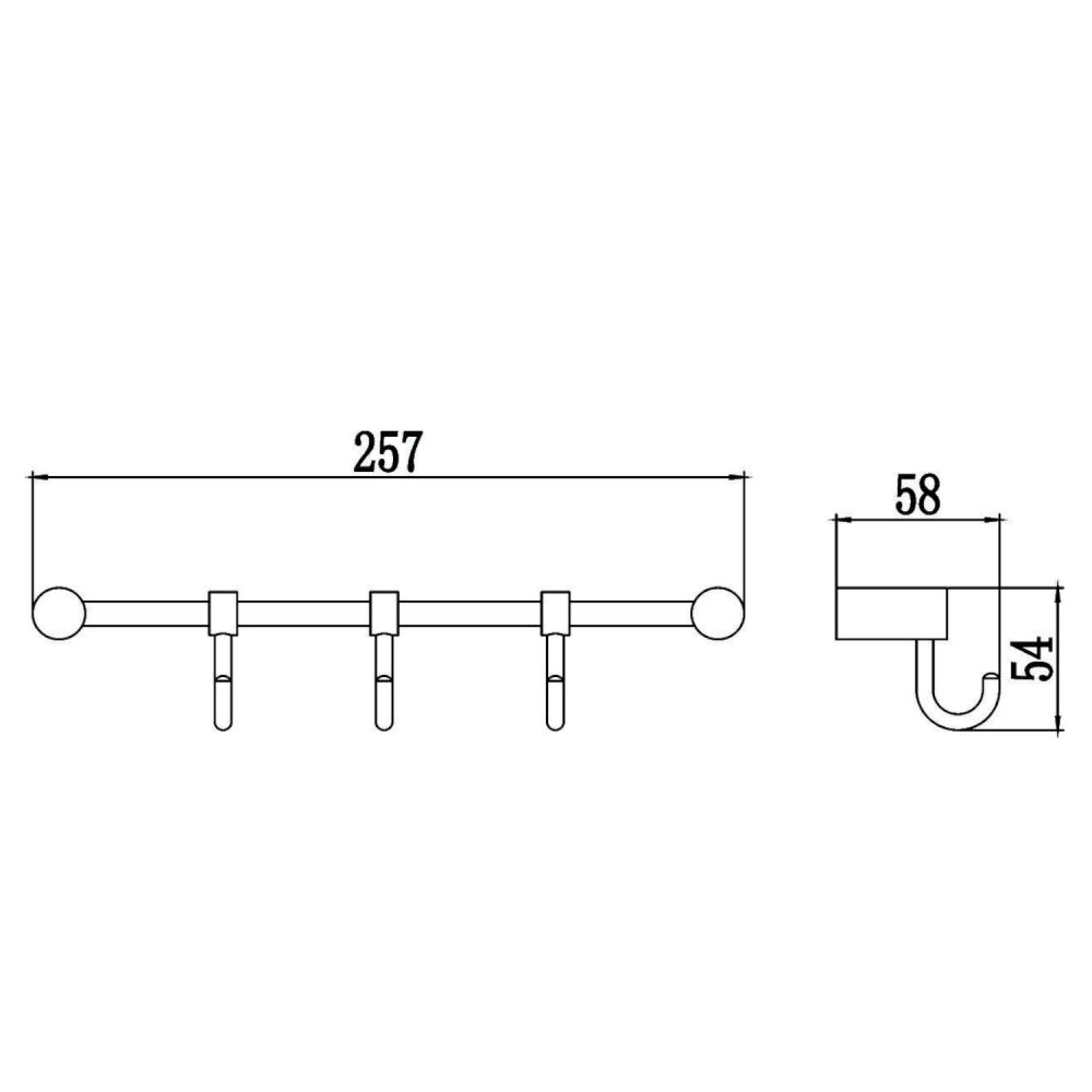 Планка с крючками Savol S-06203B, хром, артикул S-06203B