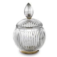 3SC ELEGANCE Баночка универсальная, D=15/h20 см, с крышкой, настольная, цвет: прозрачный хрусталь/золото 24к. 3SC ELEGANCE Баночка универсальная, D=15/h20 см, с крышкой, настольная, цвет: прозрачный хрусталь/золото 24к.