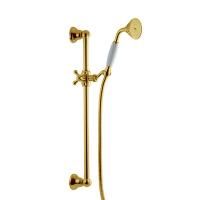FIMA|Carlo Frattini Wellness Душевая штанга из латуни в комплекте со шлангом 1500 мм. и ручным душем из латуни, ручка из белой керамики, цвет золото FIMA|Carlo Frattini Wellness Душевая штанга из латуни в комплекте со шлангом 1500 мм. и ручным душем из латуни, ручка из белой керамики, цвет золото