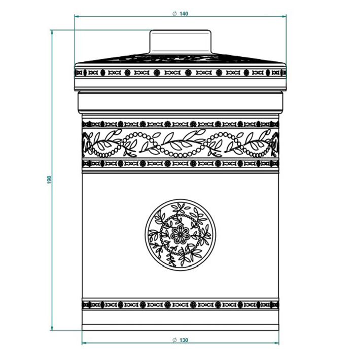 THG MARQUISE NOIR DECOR OR Банка керамическая с крышкой, настольная, декор черный/золото, цвет белый, артикул A7F-A02-4611