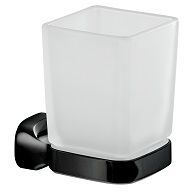 Gedy Stelvio, настенный стеклянный стакан, цвет черный матовый