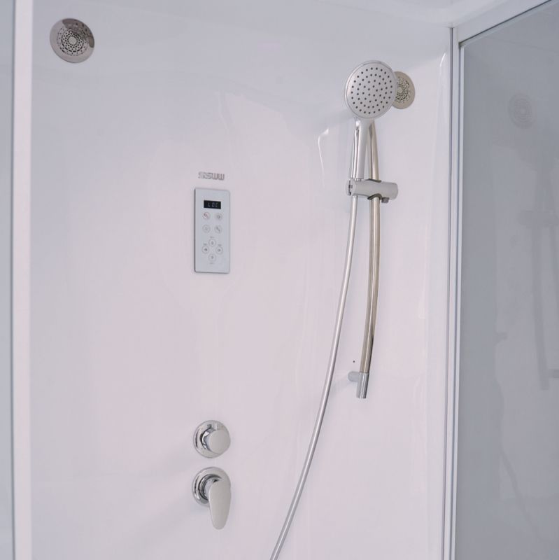 Душевой бокс SSWW WU103B L 150x100 c гидромассажем профиль Белый задняя стенка Белая