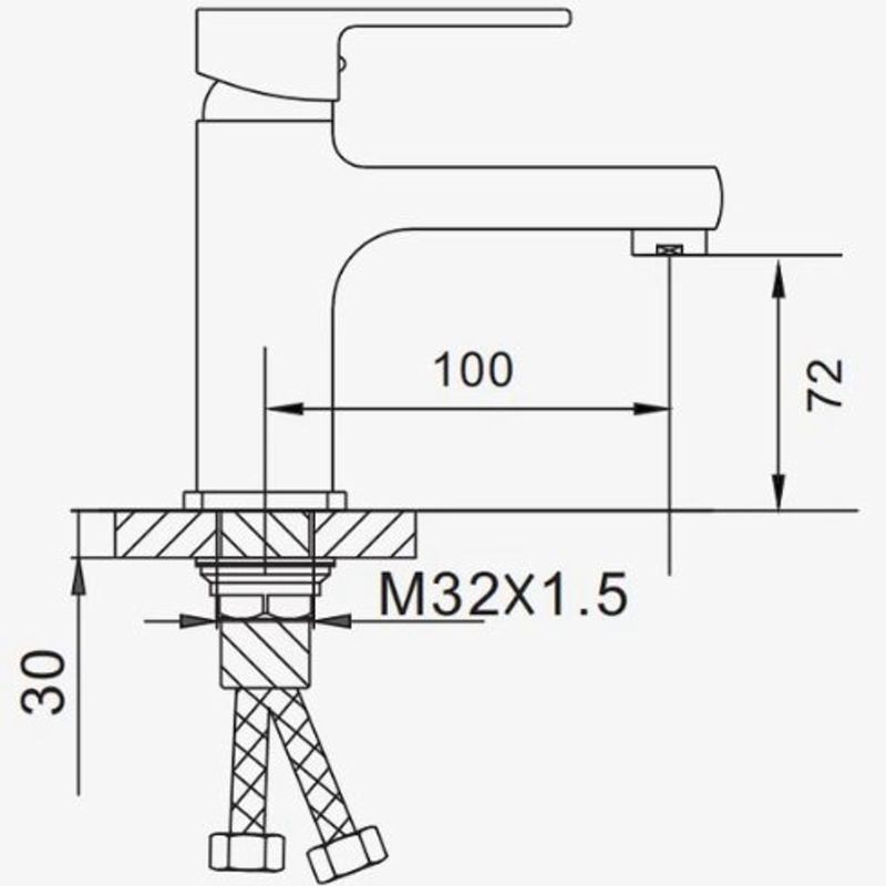 Смеситель для раковины D-Lin D110366-A, черный