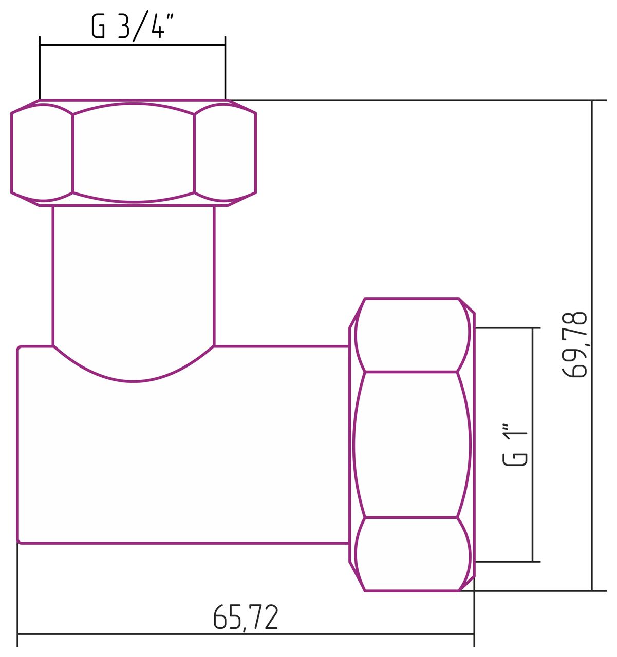 Уголок переходной G 1" НГ х G 3/4" НГ (Без покрытия) Уголок переходной G 1" НГ х G 3/4" НГ (Без покрытия)