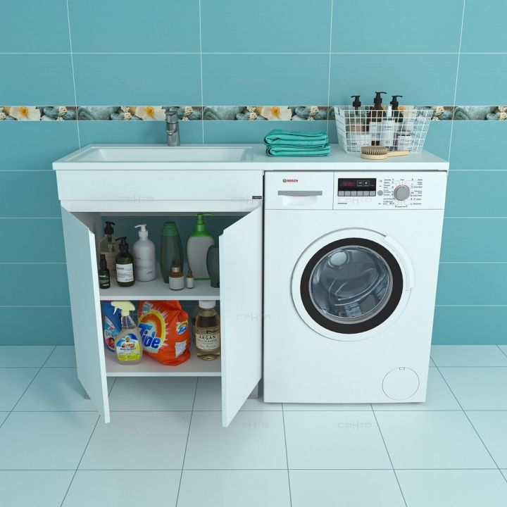 Тумба с раковиной СанТа Марс 130 L 700265+900114 Белая Тумба с раковиной СанТа Марс 130 L 700265+900114 Белая