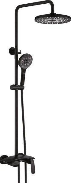 Душевая система с каскадным изливом Rose R1136H, черный