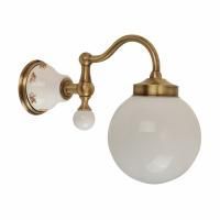 PROVANCE Светильник настенный, плафон шар стекло матовое/керамика с декором/бронза