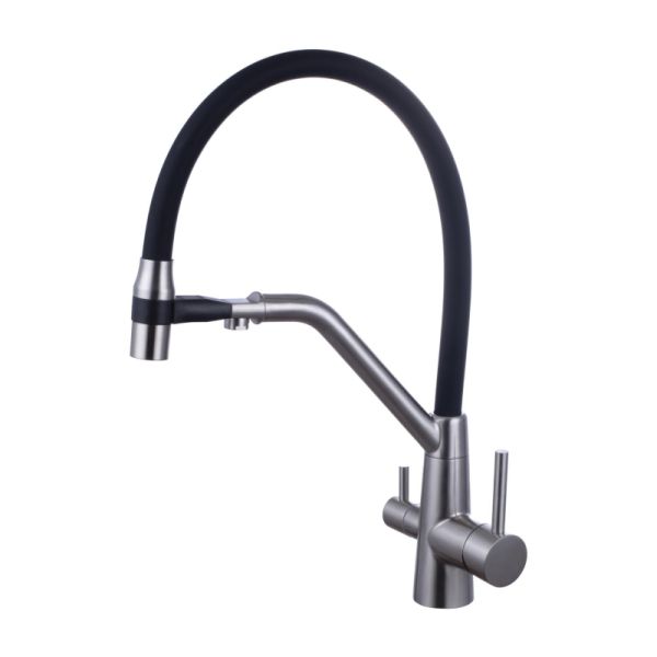 Смеситель для кухни с подключением к фильтру Fmark FS1162-L01, сатин