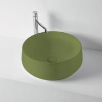 KERASAN F10 Раковина накладная D43 см, H 16 см, без отв под смеситель, цвет зеленый матовый