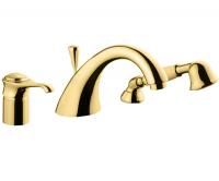 Emmevi Tiffany, комплект смесителя на борт ванны на 3 отверстия с ручным душем, цвет золото Emmevi Tiffany, комплект смесителя на борт ванны на 3 отверстия с ручным душем, цвет золото