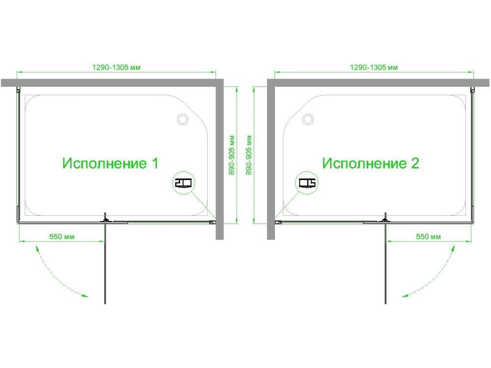 Душевой уголок Royal Bath  RB  HPVD-C 130х90х200 (матовое), артикул RB9130HPVD-C