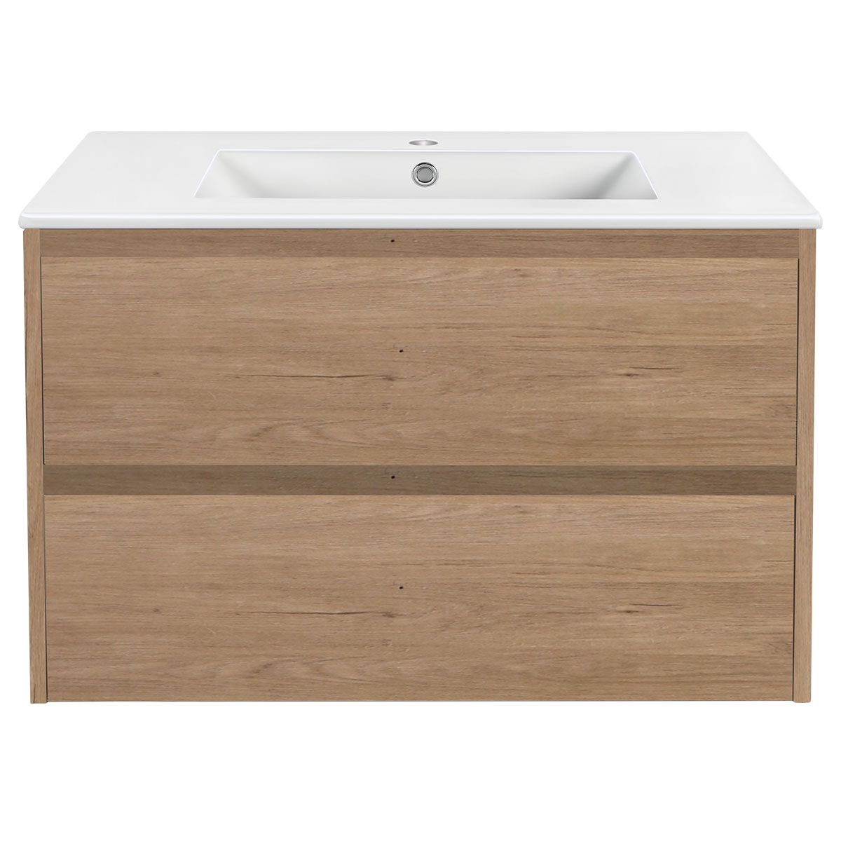 База под раковину Gio 800 подвесная, 2 выкатных ящика soft-close, N.Oak