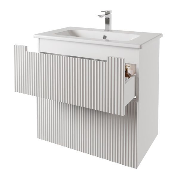 Тумба с раковиной подвесная Dreja Euphoria 80 см, белый