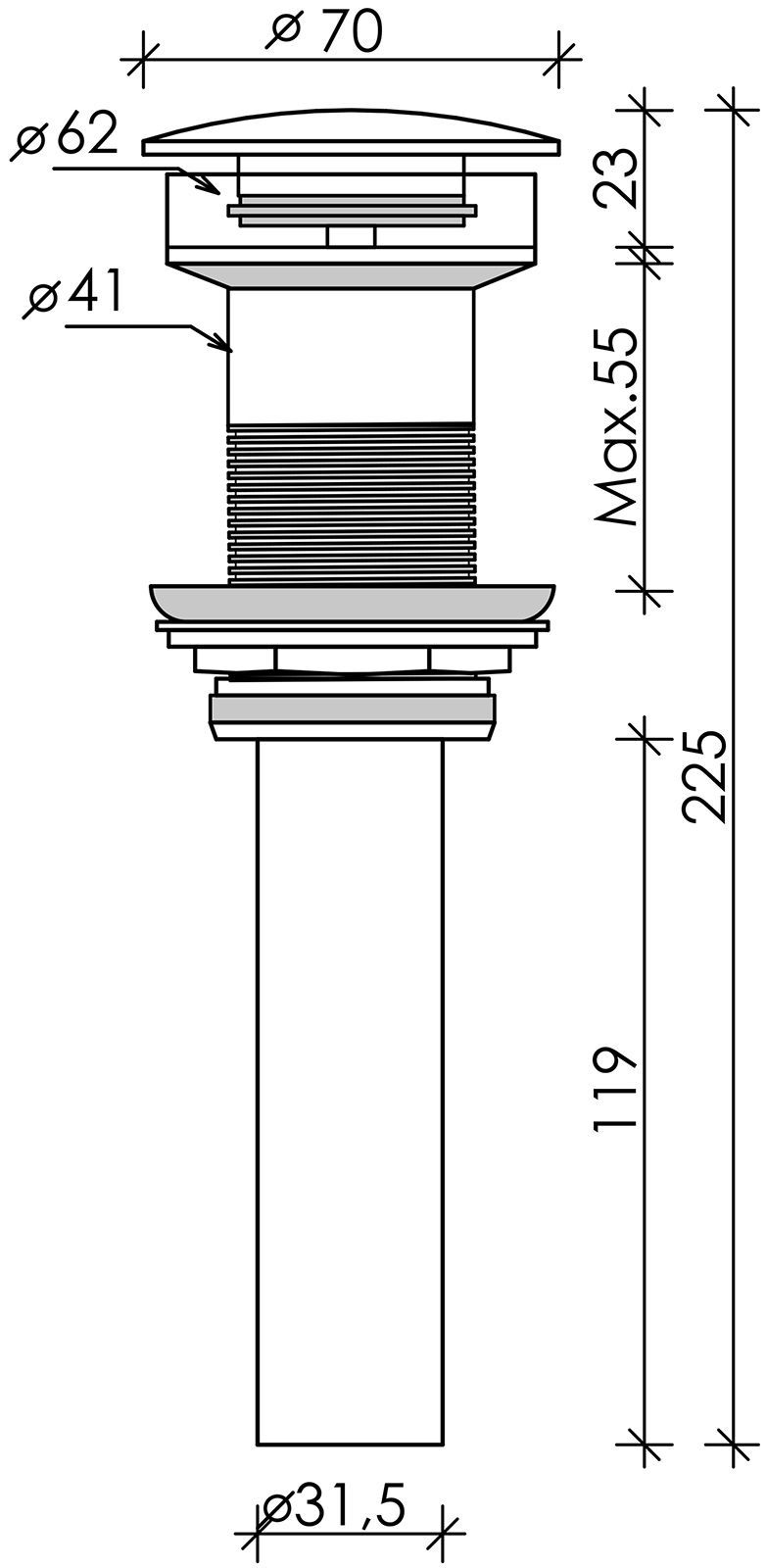 Донный клапан CN2000MDH Донный клапан CN2000MDH
