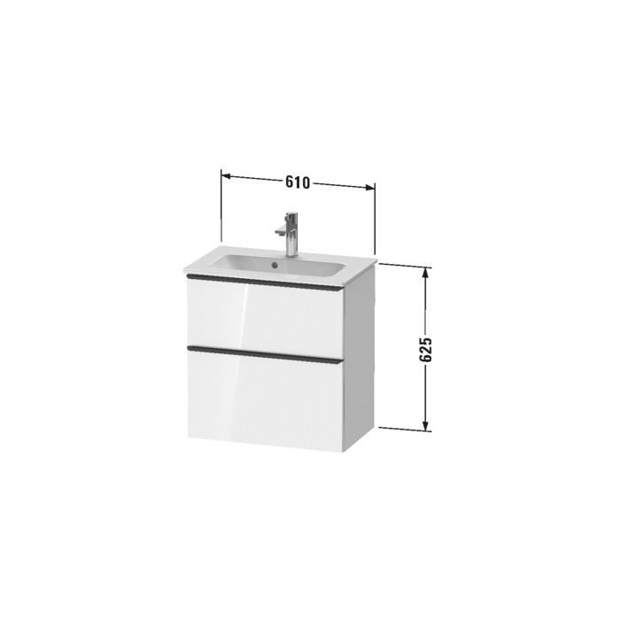 Duravit L-Cube/Ketho/ME by STARCK  Раковина встраив 630мм, compact,  с перелив, с 1 отв. под смес, Цвет белый, артикул 2342630000