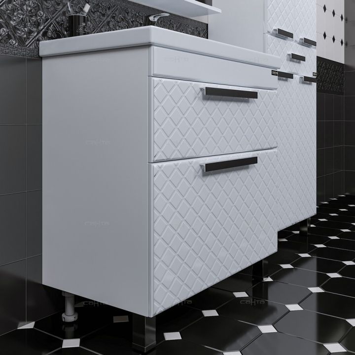 Тумба для умыв. "Калипсо-80" NEW 2 ящ. напол. (Ум. Фосетр 80)