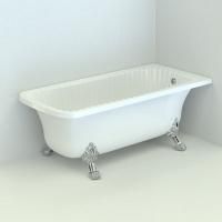 OLIVIA ANG Ванна 174x80хH66 см. белая, на 2-х лапах "LEONE" LUX в угол, слив/перелив хром