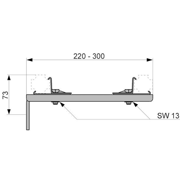 Крепление двойное, удлиненное