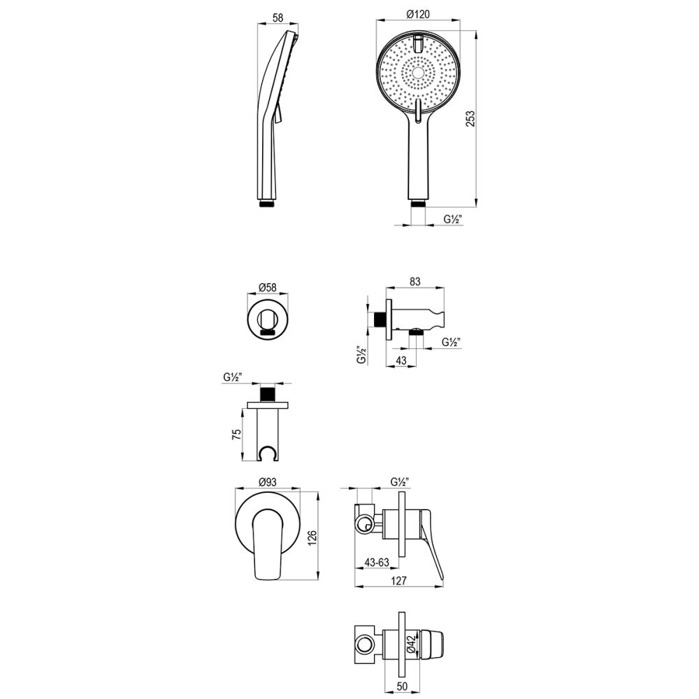Смеситель Lemark Ortus для душа, встраиваемый (LM11335C), артикул LM11335C