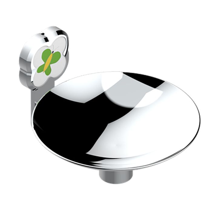 THG CAPUCINE VERT DECOR PLATINE Мыльница подвесная ø150 мм., декор зеленый, цвет хром THG CAPUCINE VERT DECOR PLATINE Мыльница подвесная ø150 мм., декор зеленый, цвет хром