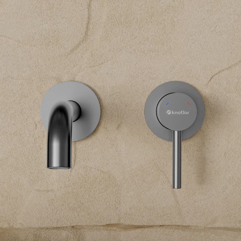 Смеситель для раковины встраиваемый Knotlor SS-25, сатин