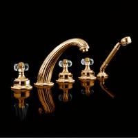 Devon&Devon Excelsior King Смеситель для установки на борт ванны с 5 отверстиями, переключателем и душем. Цвет: золото 24к.
