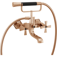 CISAL Cherie Смеситель для ванны двухвентильный, с душевым комплектом, цвет розовое золото/черный