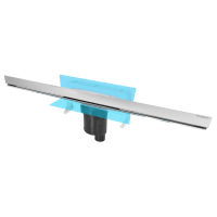 Желоб BERGES водосток WALL 1000 пристенный, матовый хром, S-сифон D50/105 H50 вертикальный