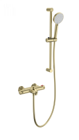 Смеситель для ванны с душевым гарнитуром и термостатом WONZON & WOGHAND, Брашированное золото (WW-C2001-A-BG)