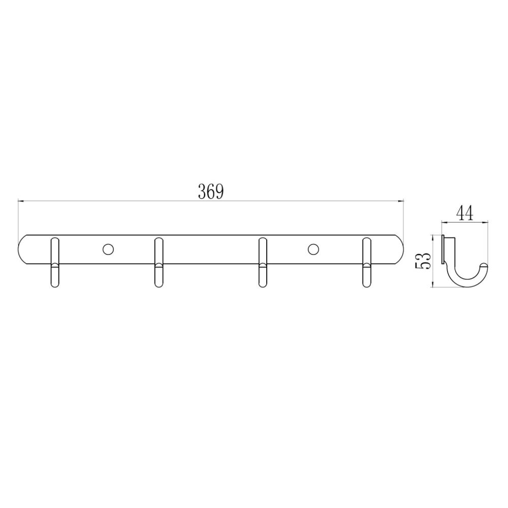 Планка с крючками Savol S-05204B, хром, артикул S-05204B