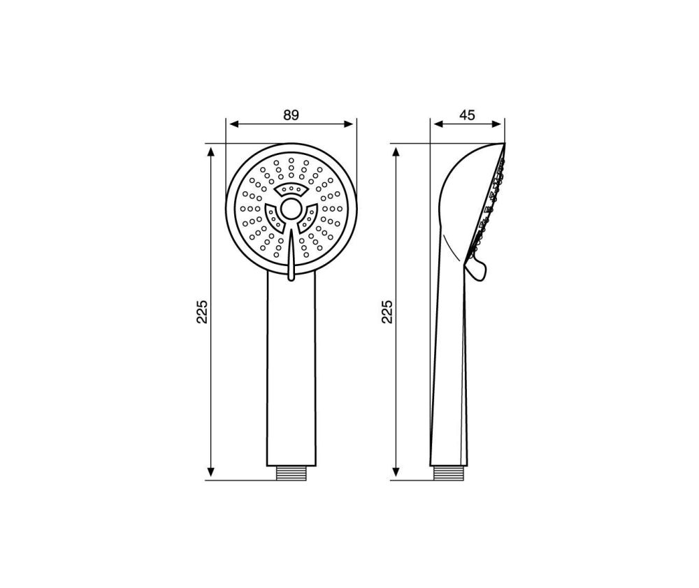 Emmevi, плоская круглая трехрежимная лейка ручного душа из ABS пластика (для набора 139), цвет хром, артикул C02432/CR