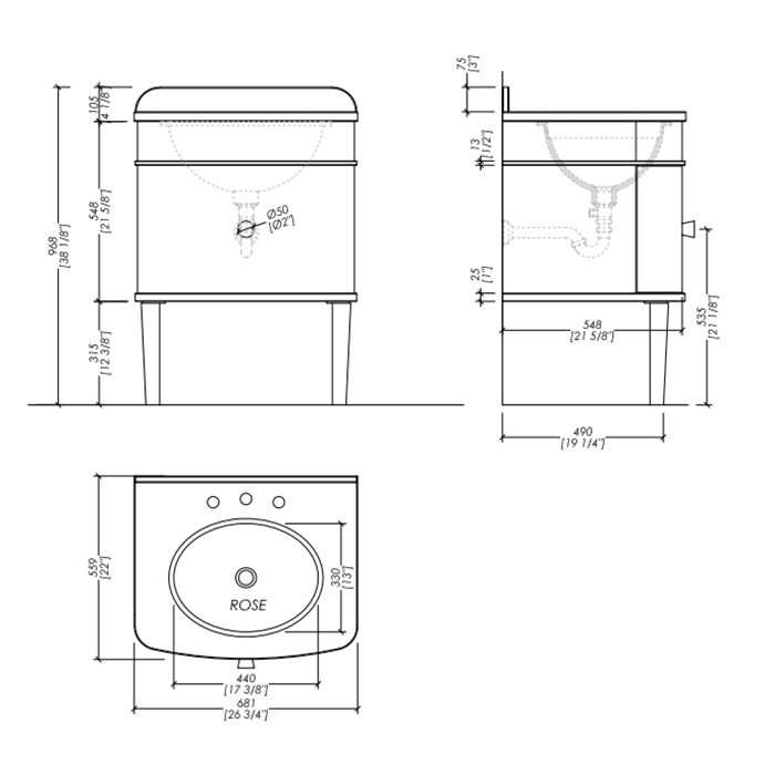 Devon Music Juninior Тумба под раковину 68х96.8 см, столешница NERO ASSOLUTO, цвет мебели CREAM (без раковины), артикул MUJUNEASCREAM
