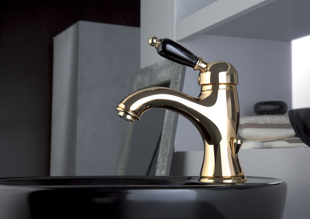 Смеситель для раковины Fiore IMPERIAL BLACK 89OO5221, золото, артикул 89OO5221