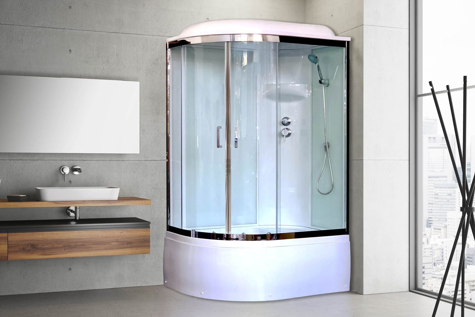 Душевая кабина Royal Bath RB 8120BK6-WT-CH (белое/прозрачное) правая Душевая кабина Royal Bath RB 8120BK6-WT-CH (белое/прозрачное) правая