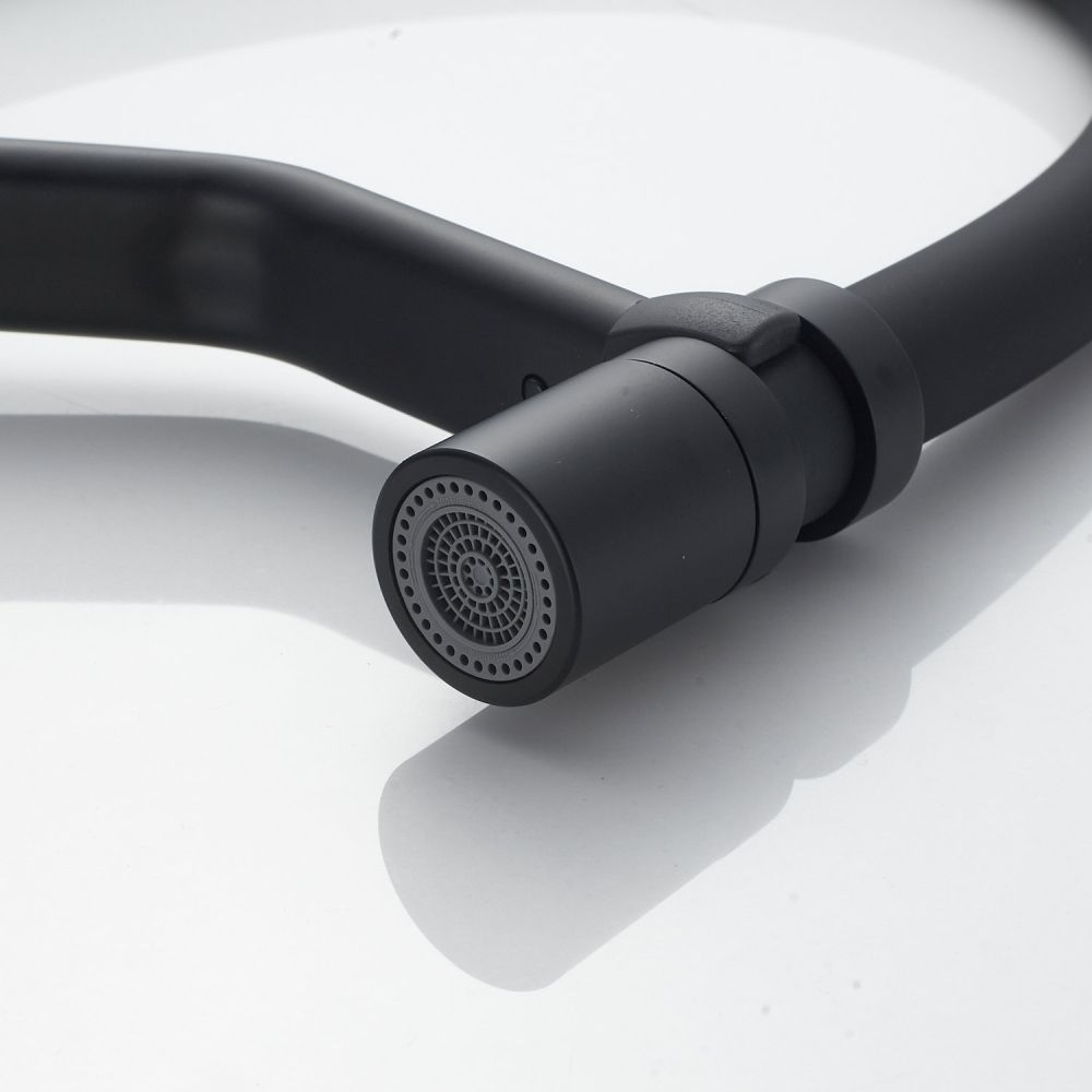 Смеситель для кухни с гибким изливом Shevanik S343H-3, черный