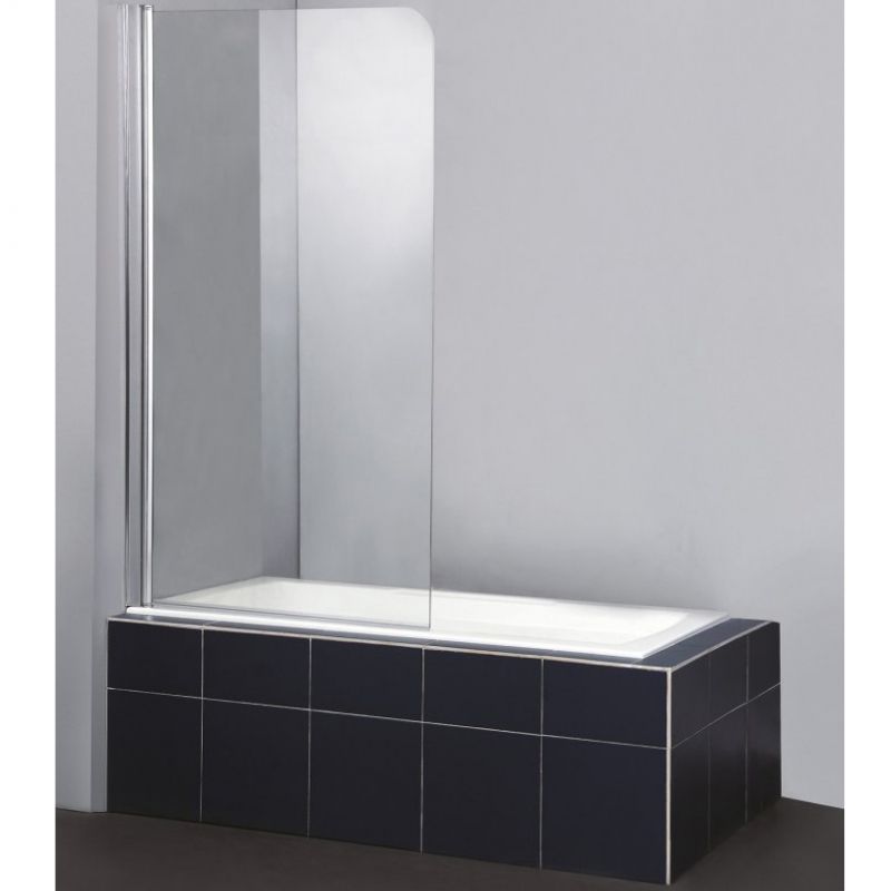 Шторка на ванну BelBagno Sela V-1 80 профиль Хром стекло прозрачное
