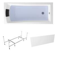 Комплект 4 в 1 Lavinia Boho One S2-3701004P, акриловая ванна 140x70 см, металлический каркас с монтажным набором, подголовник, лицевой экран