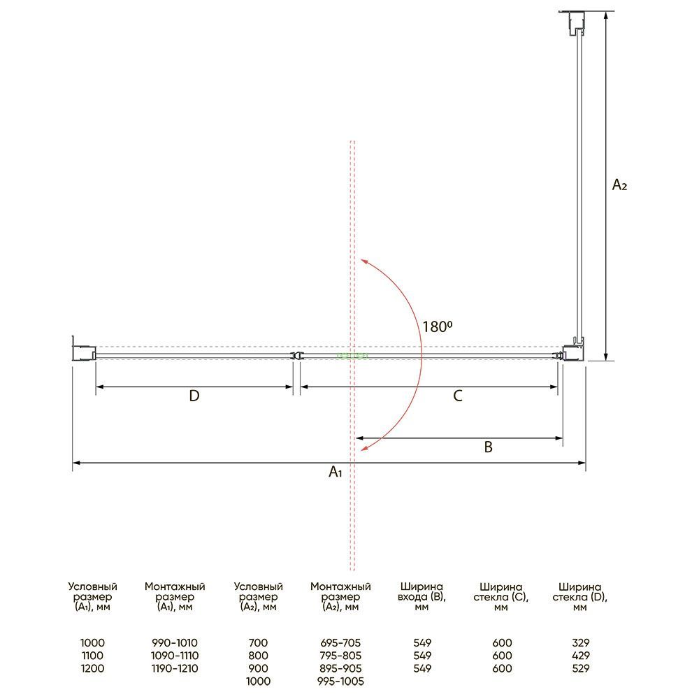 Душевой угол Veconi Rovigo RV-034, 1000х900х1950 хром, стекло прозрачное