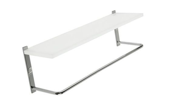 Stil Haus Mizar, полка из оргстекла с полотенцедержателем, длина 40 см, цвет хром