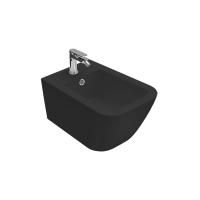 GLOBO Stone Биде подвесное 52*36см, c 1 отв.под смеситель, системой скрытого крепежа, цвет черный матовый