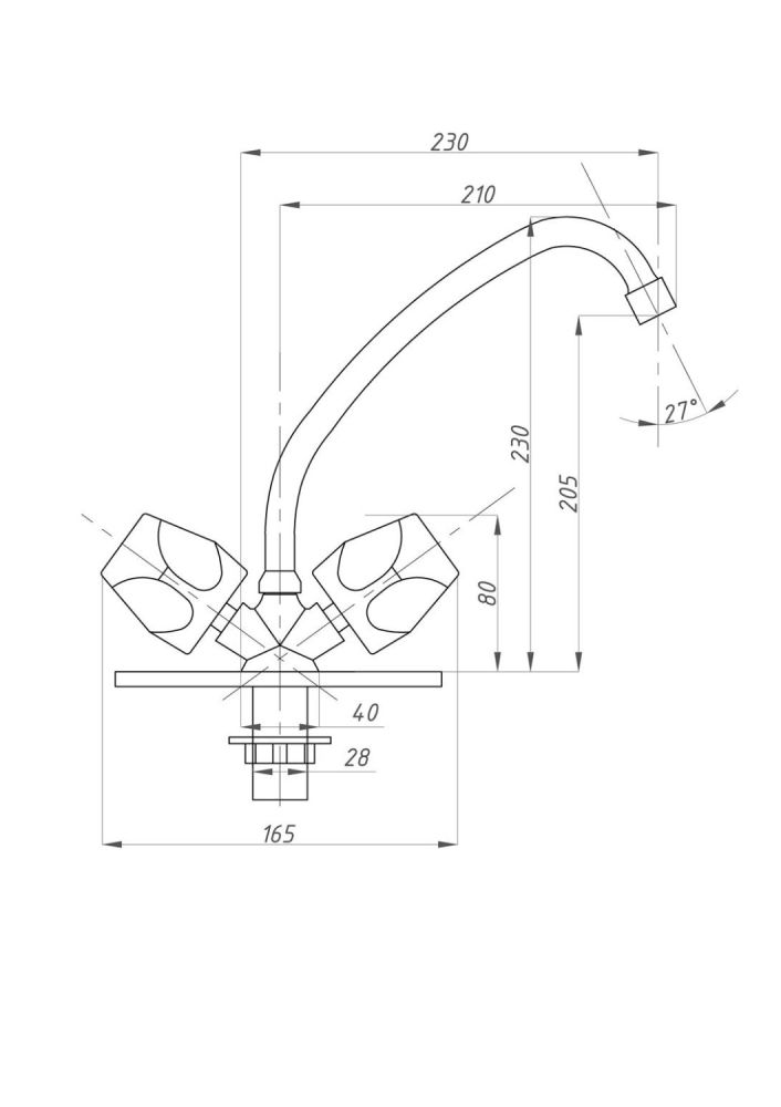 Смеситель для кухни FAUZT FZs-223-76 тип См-МДЦБА, артикул FZs-223-76