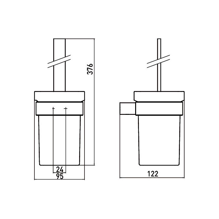 Emco Loft Ерш подвесной, щетка белая, сатинированное стекло, цвет хром